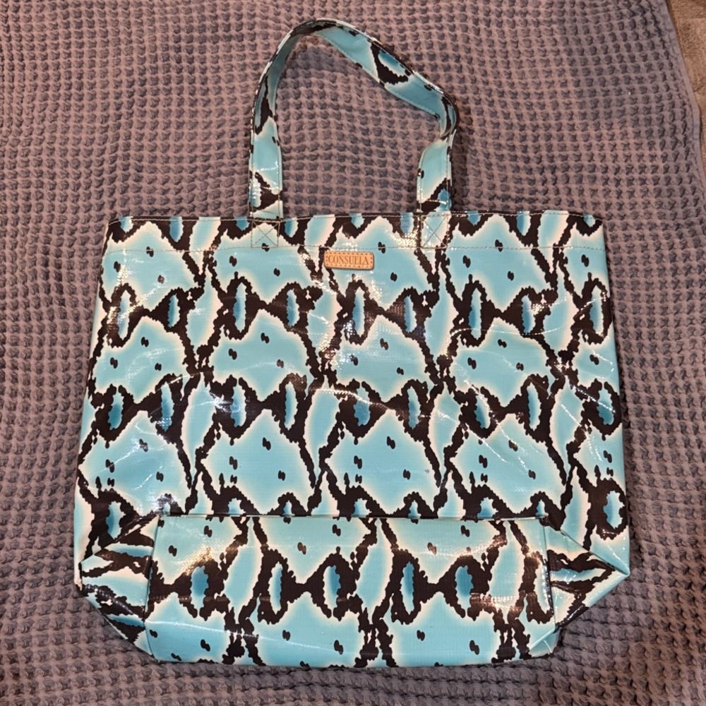 Stylish Blue and Black Tote Bag